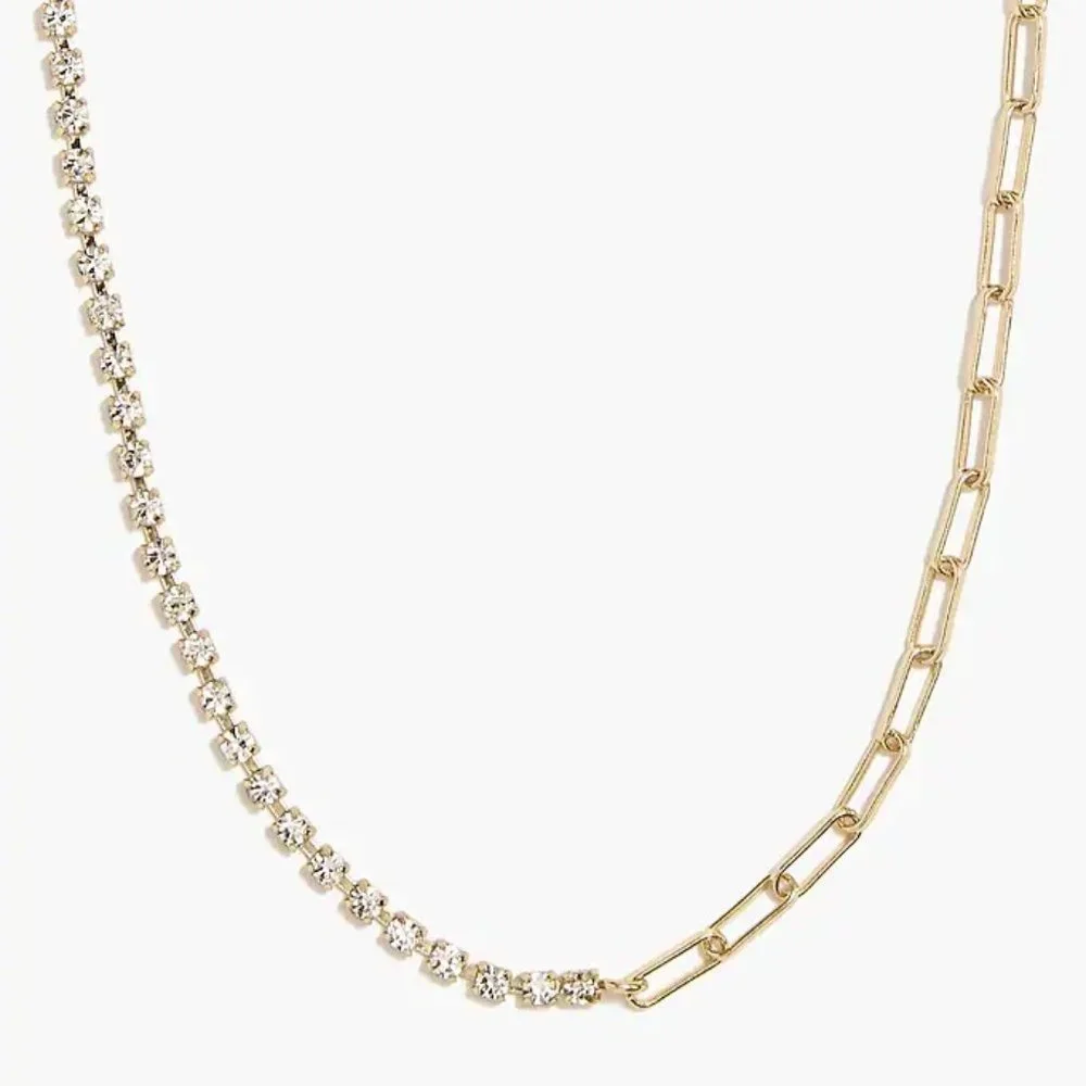 J.Crew Factory Crystal and Gold Layering Necklace - Picture 2 of 8